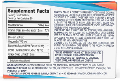 Dulac Dinaven 500 - Suplemento Dietético con – Hesperidina (100 mg por dosis): Complementa la acción de la – Image 2