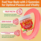 Super Vitamin B Complex Gummies - Complejo B Metilado con Vitamina C, Colina, Inositol y PABA - 60 Gominolas Veganas