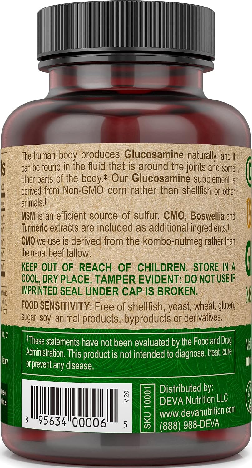 DEVA Vegan Glucosamine MSM CMO & Turmeric - 90 Tablets