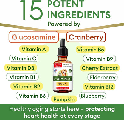TwoFurFinds Multivitamínico Líquido 15-en-1 para Perros y Gatos - 59 ml – Image 3