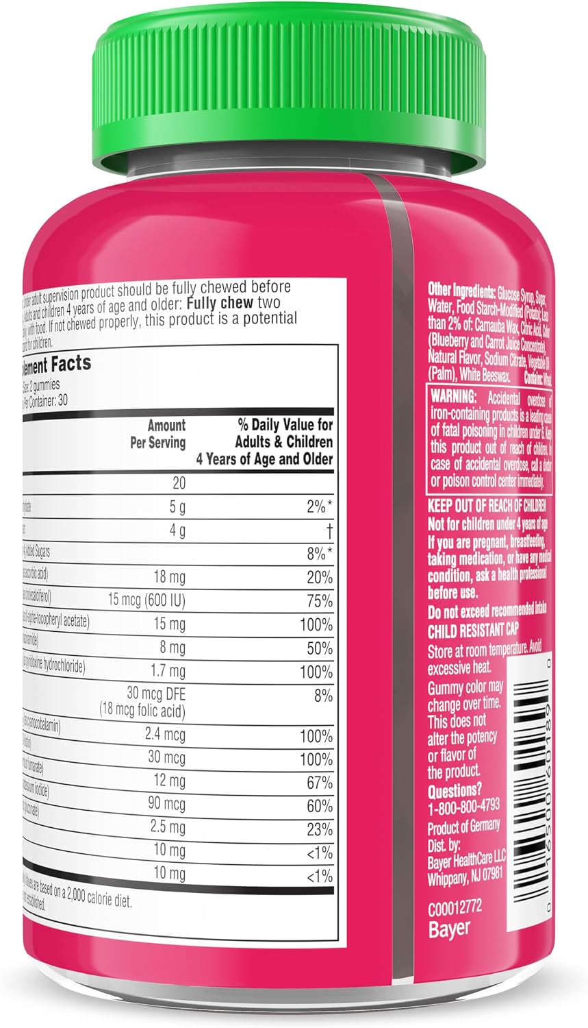 Flintstones Vitaminas para Niños Exigentes + Hierro, 60 Gominolas Sabor Uva