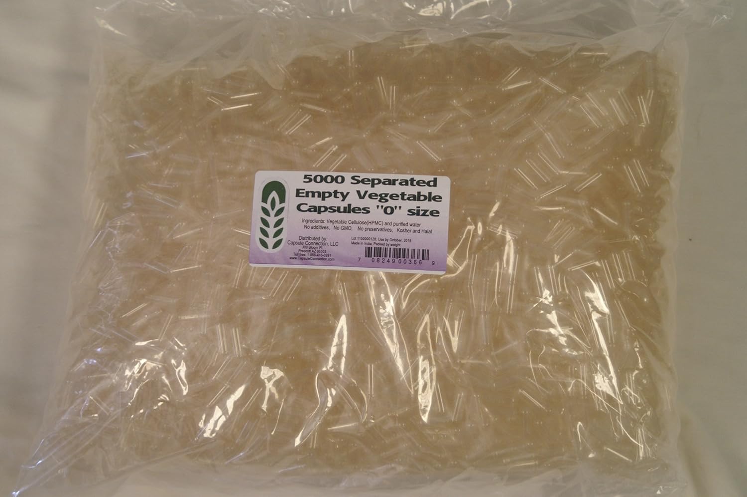 Capsule Connection 5000 Cápsulas Vegetales Vacías Tamaño 0 Separadas