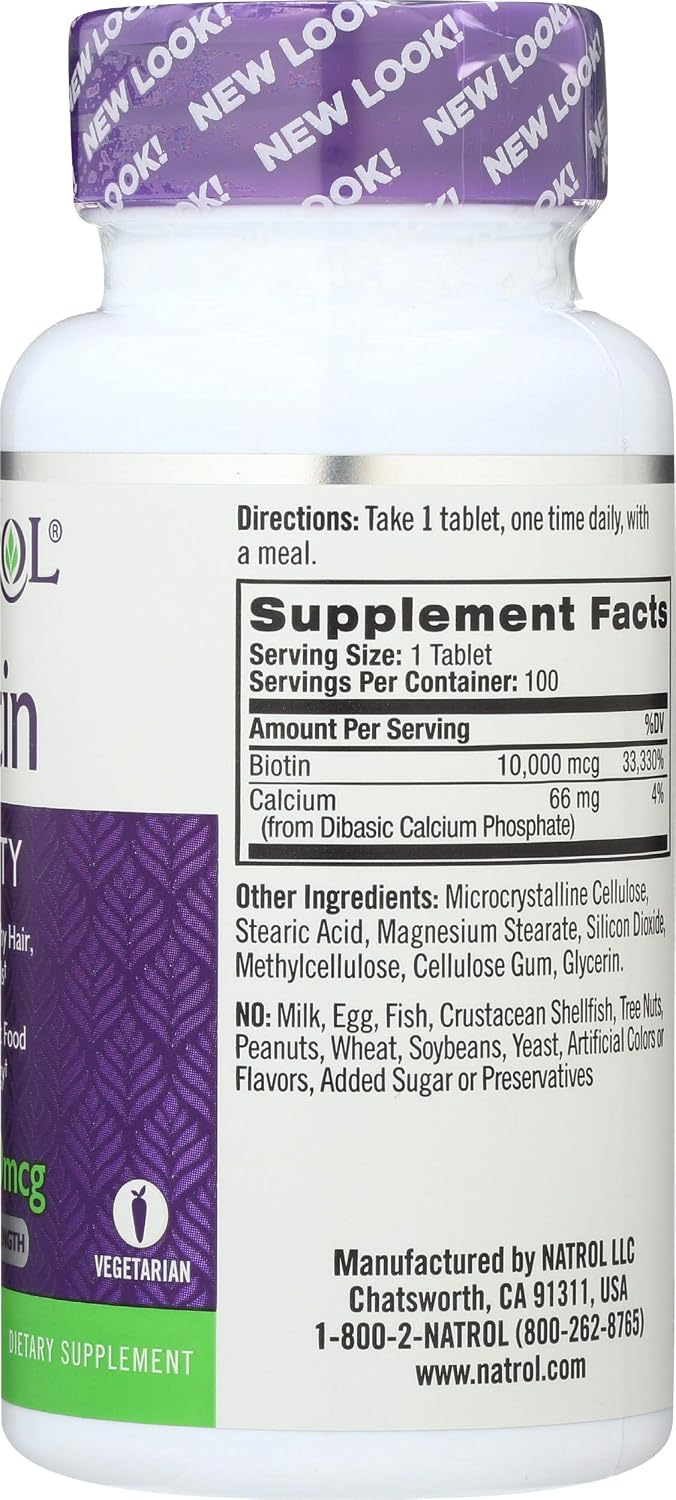 Natrol Biotina 10.000 mcg 100 Comprimidos