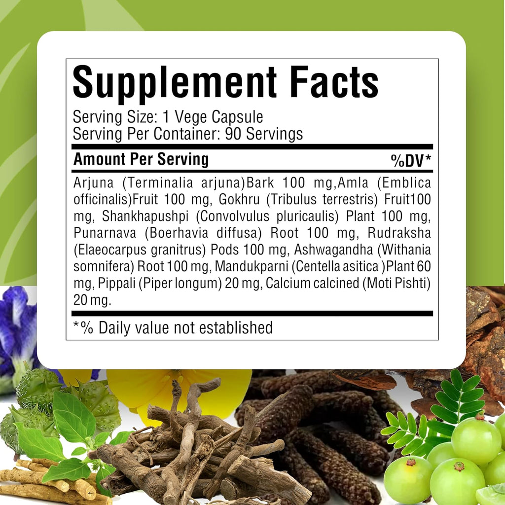 Herbsforever Cardio-B Suplemento Herbal Ayurvédico 90 Cápsulas Vegetales 800 mg