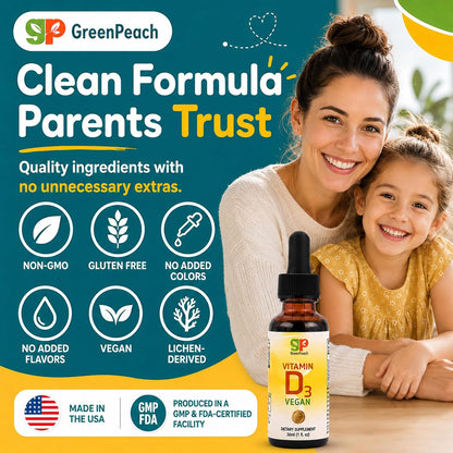 GreenPeach Vitamina D3 Líquida Vegana - – Función muscular normal: El calcio es esencial para la contracción – Image 4