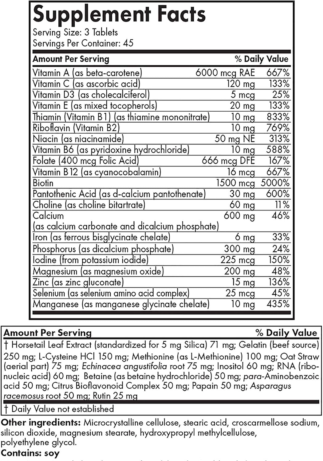 Futurebiotics Multivitamínico de Belleza para Piel, Cabello y Uñas, 135 Comprimidos