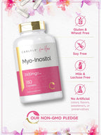 Carlyle Myo-Inositol 2600 mg - 180 Cápsulas - Suplemento para Mujer - No Transgénico, Sin Gluten