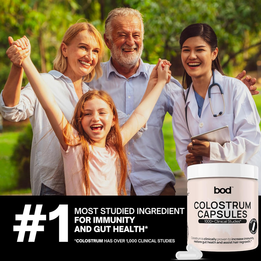Bod Colostrum Capsules, Calostro Bovino en Cápsulas con 30% IgG, 30 Servicios