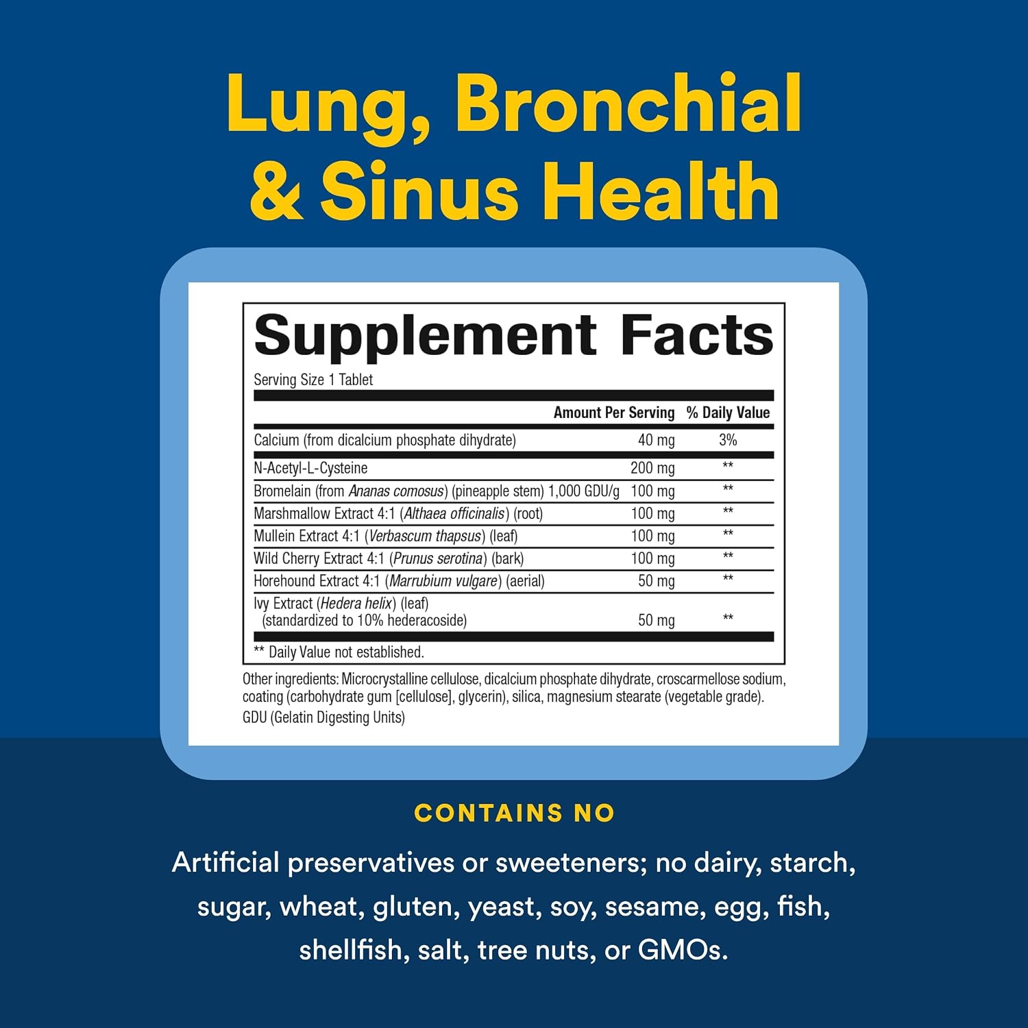 Salud Pulmonar, Bronquial y Sinusal de Natural Factors, Suplemento Natural para la Salud Respiratoria, 45 comprimidos