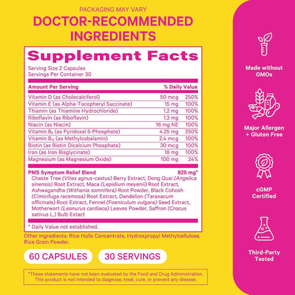 Pink Stork Suplemento PMS para Mujeres - con Vitex, Ashwagandha, Maca y 10 Vitaminas y Minerales - 60 Cápsulas – Image 10