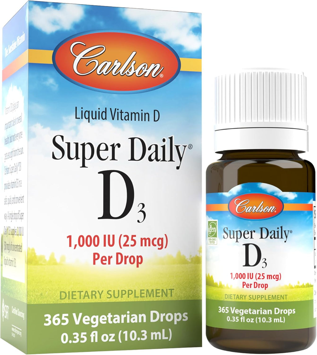 Carlson Super Daily D3 - Vitamin D3 Drops, 1000 IU per Drop, 365 Drops, Unflavored