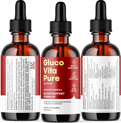 Glucovita Pure Gotas Extracto - Fórmula Líquida Avanzada Natural, Pack de 5 Botellas para 5 Meses – Image 8