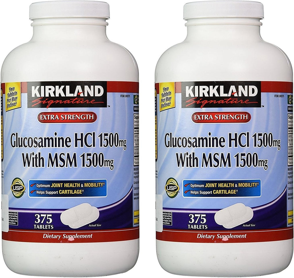 Kirkland Signature Glucosamina con MSM, 375 tabletas (paquete de 2)