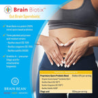 Brain Bean Brain Biotix | Probiótico y Prebiótico de Esporas para Intestino y Cerebro | 30 Dosis