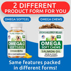 Omega 3 Aceite de Pescado para Perros - Cápsulas de EPA + DHA - 180 unidades