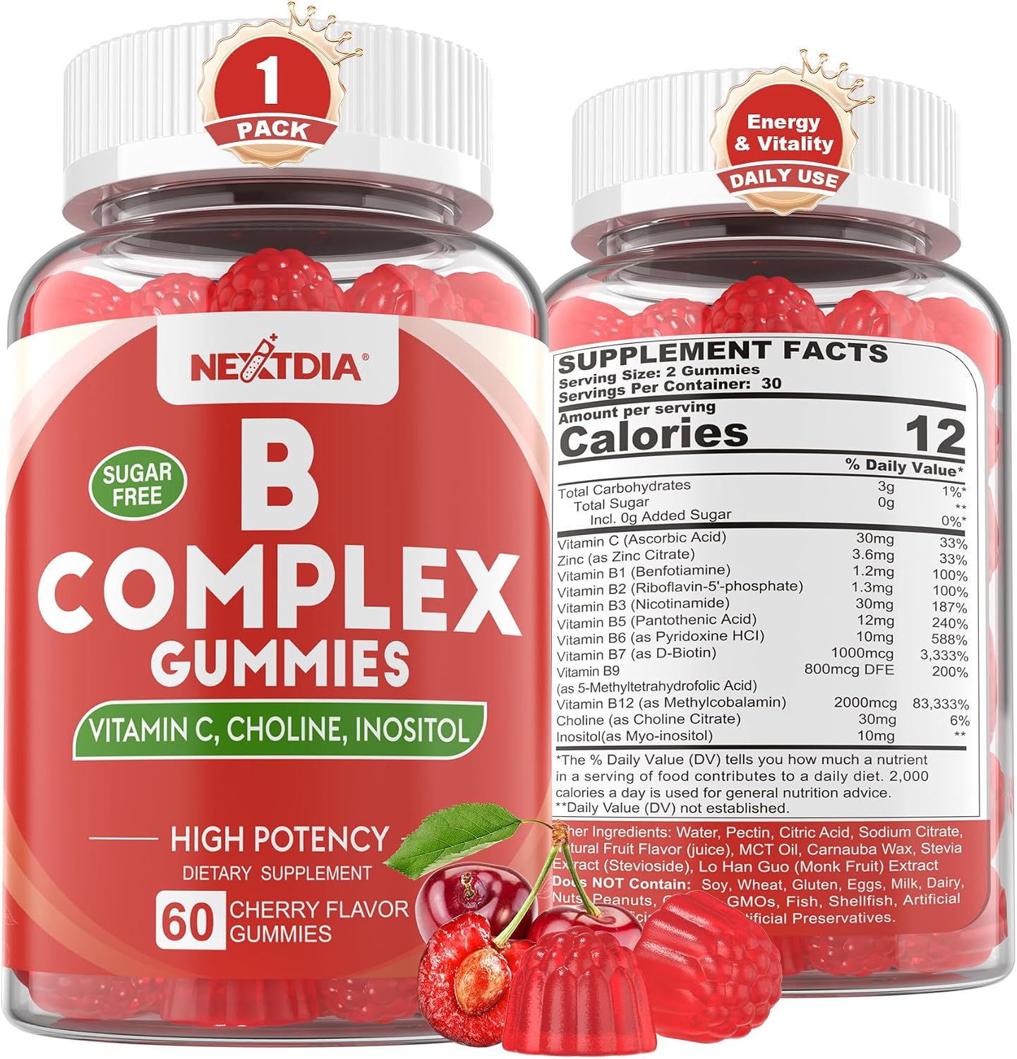 Nextdia Complejo B Metilado en Gominolas - 60 Gominolas