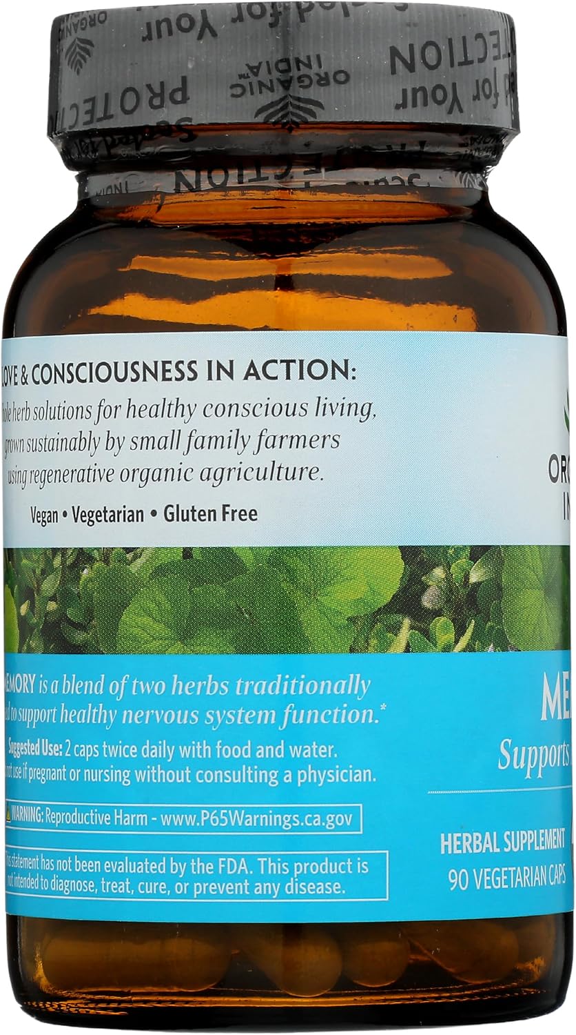 Organic India Organic Memory - Mental Clarity - 90 Vegetarian Capsules