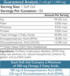 Omega 3 para Perros - Cápsulas de Aceite de Pescado con Alto EPA y DHA - Apoyo para Piel, Articulaciones y Salud General - 180 Cápsulas - Nutrition Strength