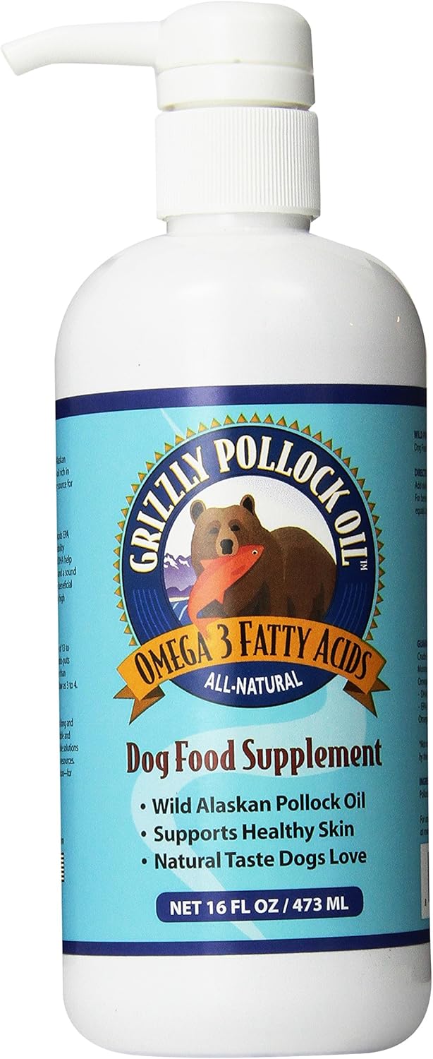 Grizzly Pollock Oil - Aceite de Abadejo para Perros, 473 ml
