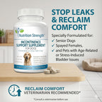 Nutrition Strength Suplemento para la Incontinencia en Perros, Apoyo Orgánico para el Control de la Vejiga, 120 Comprimidos Masticables