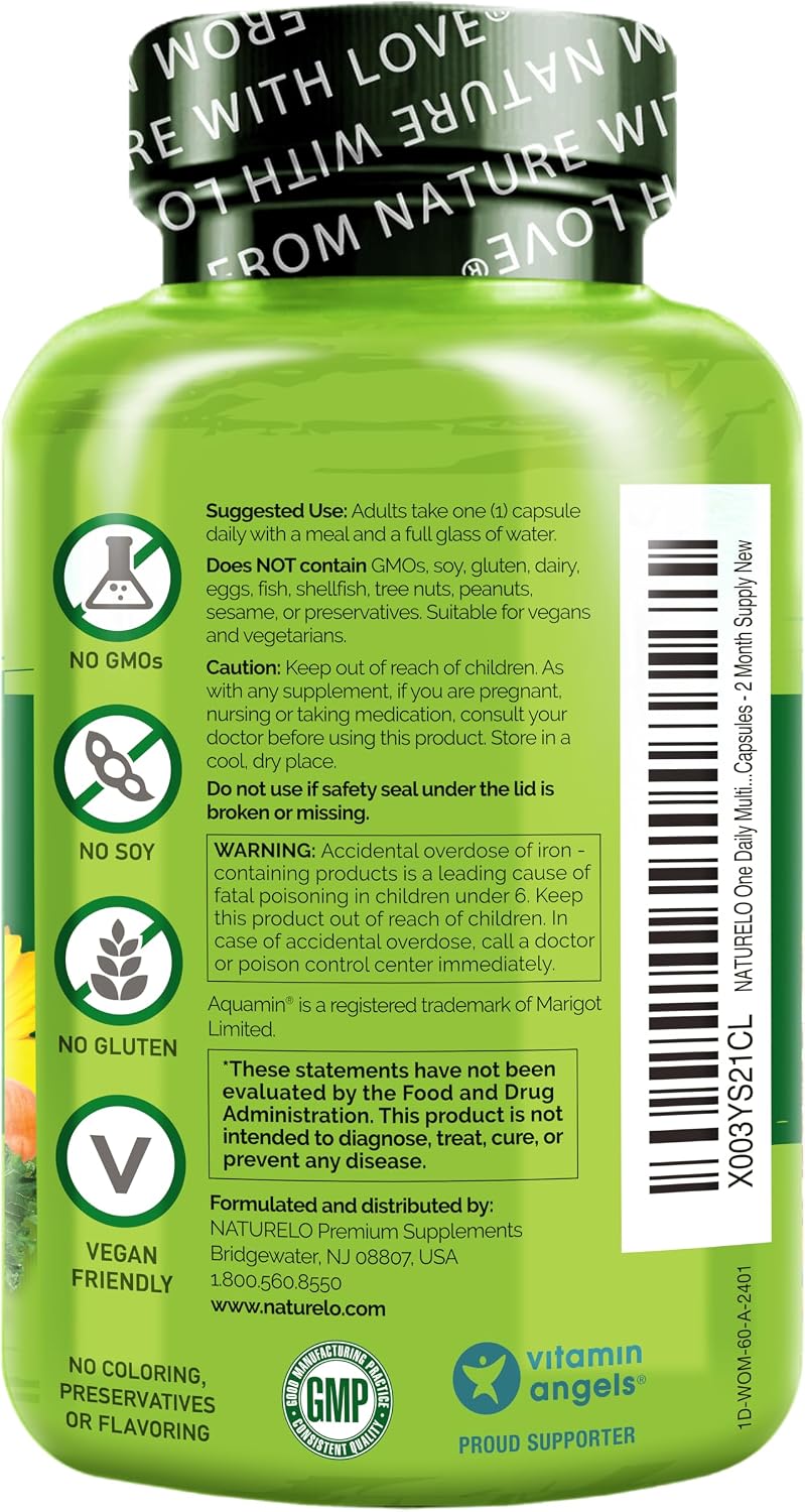 NATURELO Multivitamínico Diario para Mujeres – 60 Cápsulas