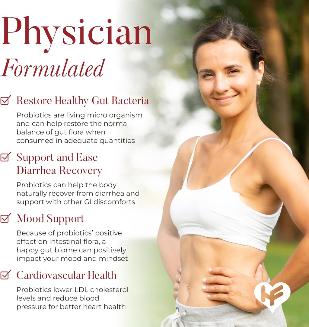 HealFast Probiótico 40 Mil Millones UFC - Prebióticos y Probióticos para Hombres y Mujeres - Salud Digestiva - No Transgénico y Vegano - 30 Días