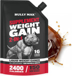 Bully Max Ganador de Peso para Perros 2400 Cal - Suplemento Líquido con Omega-3 y Proteína de Suero - 473 ml
