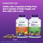 Natrol JuiceFestiv, Cápsulas de Frutas y Verduras Orgánicas con Probióticos y Enzimas, 90 Cápsulas (2 Envases)