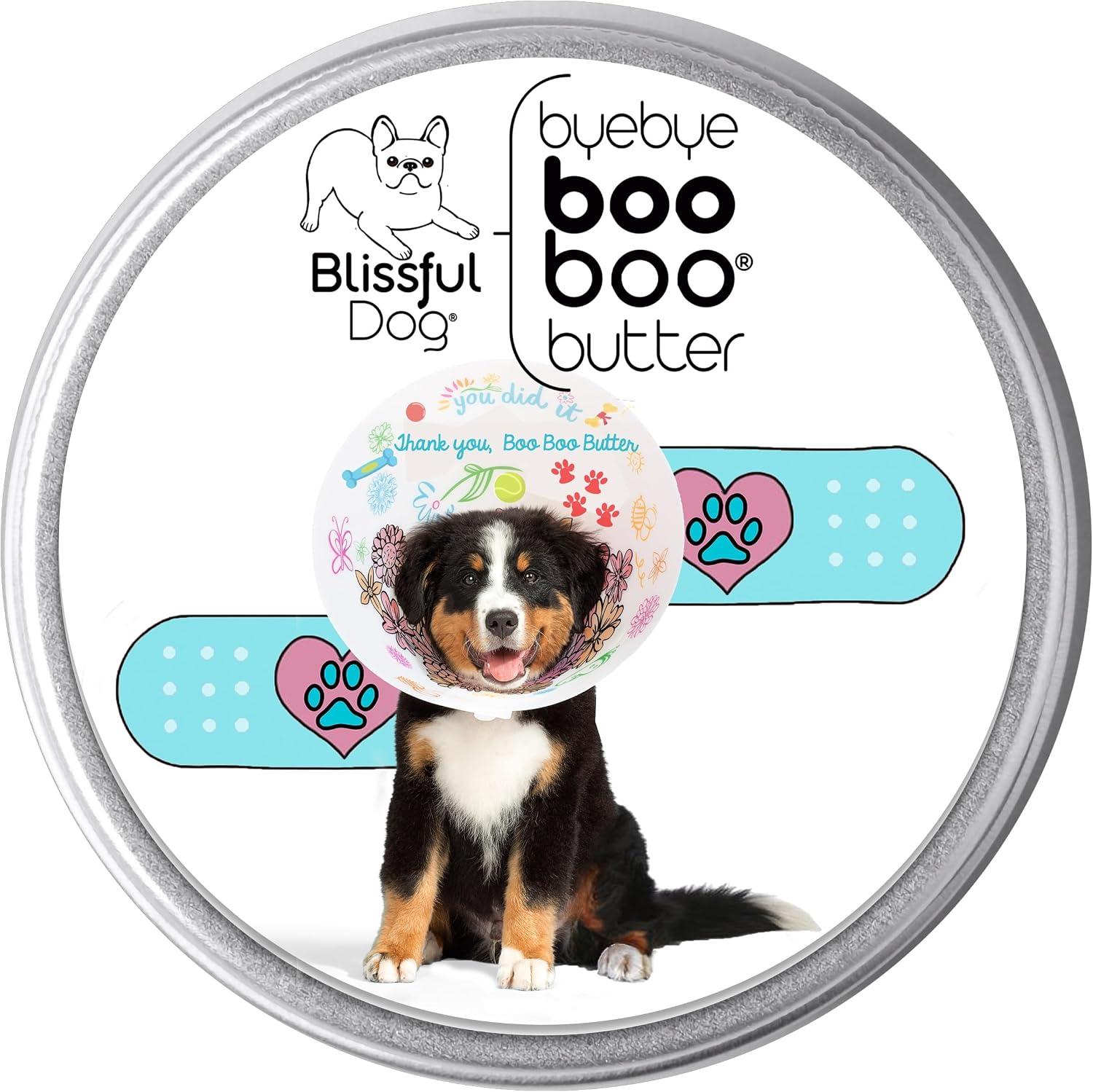The Blissful Dog 4 oz TIN Bernese Mountain Dog Booboo Butter - Bálsamo Tópico para Perros
