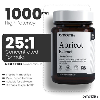 AMALTH Extracto de Albaricoque 25:1 - 120 Cápsulas Veganas (500mg por cápsula) – Image 3