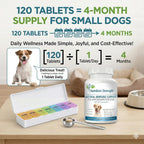Nutrition Strength Immune Support for Dogs - Turkey Tail, Reishi, Shiitake, Maitake Mushroom Complex - Senior Dog Health - 120 Chewable Tablets