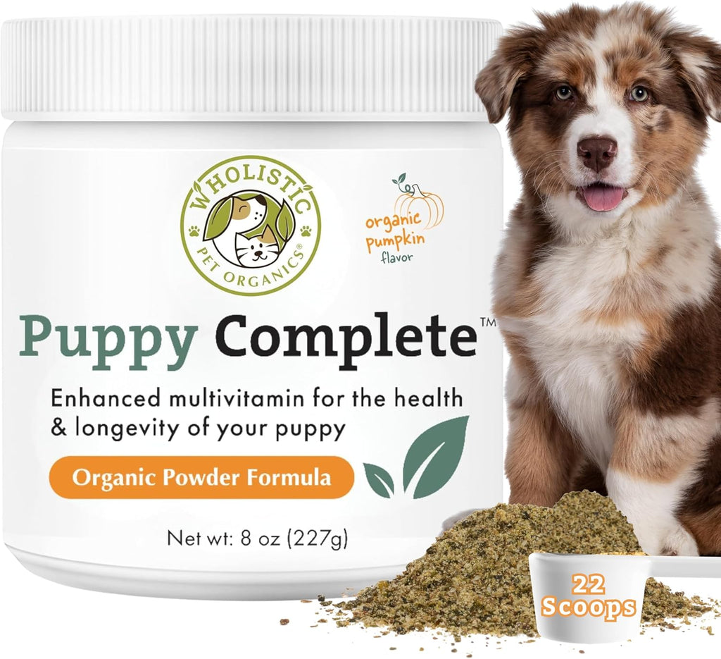 Vitaminas para Cachorros Wholistic Pet Organics - Polvo Multivitamínico - 22 Dosis
