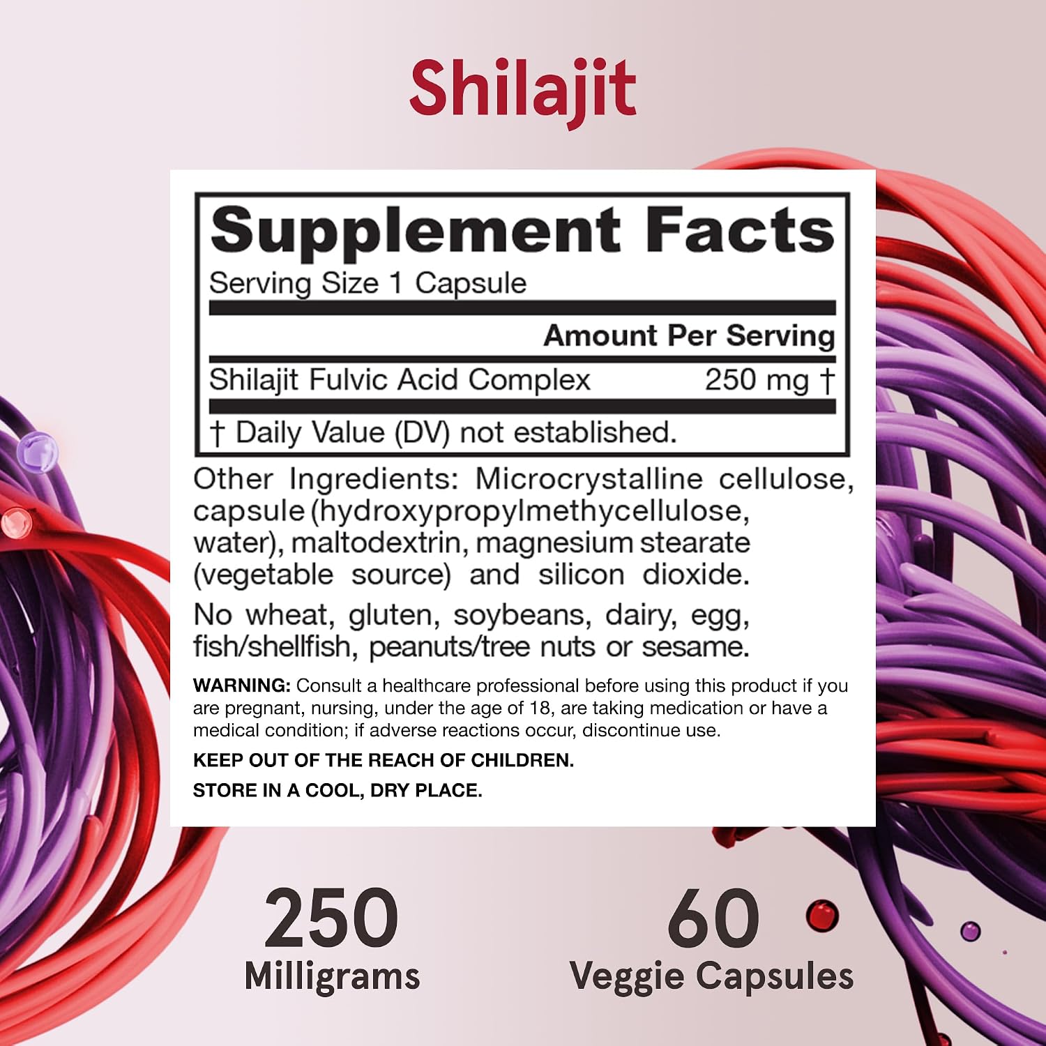 Jarrow Formulas Shilajit 250 mg, Complejo de Ácido Fúlvico, 60 Cápsulas Vegetales
