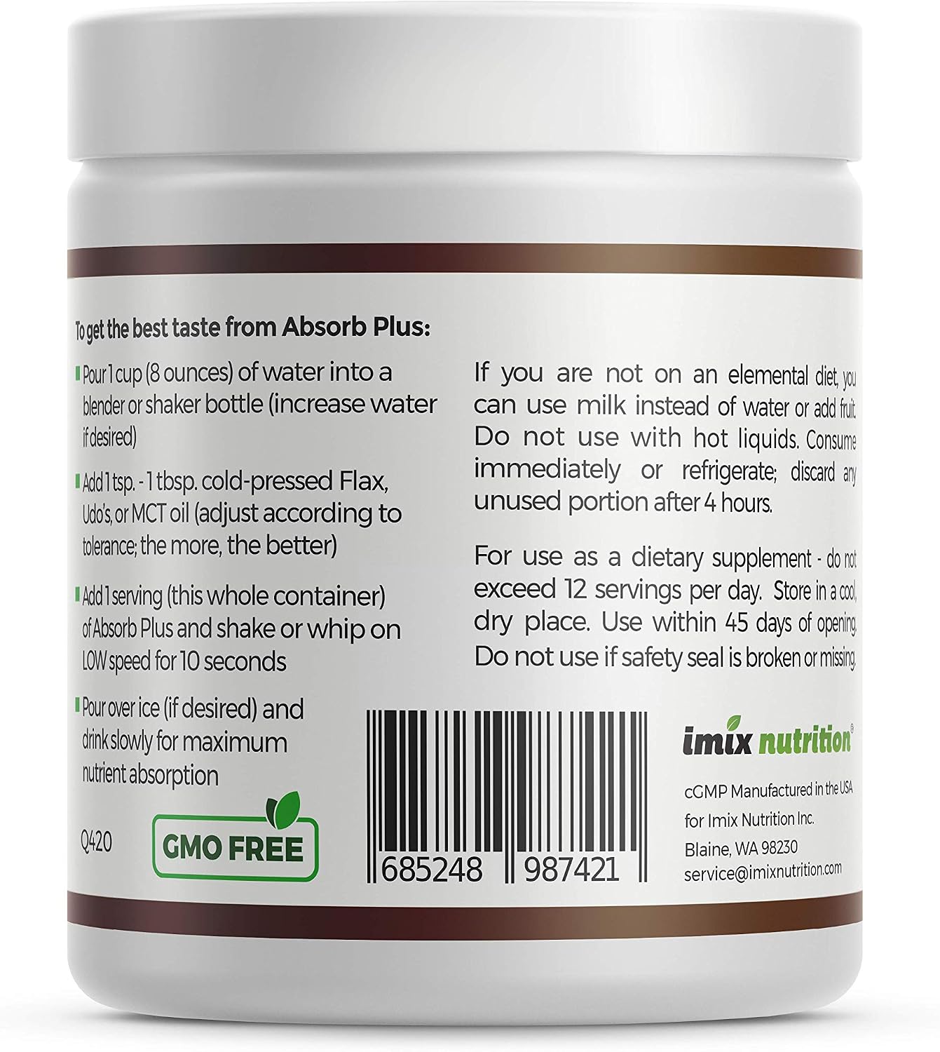 Isolate Protein - Diet Supplement for Improved Gut Health, Extra Nutritional Support, Non-GMO, Gluten-Free, Lactose-Free, Casein-Free (100 g, Simply Chocolate)