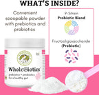 WholeBiotics Daily Probiotics for Dogs - Digestive & Immunity Support - 9 Strains - 28 Doses