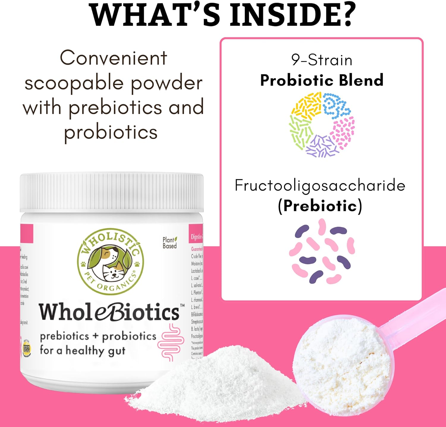 WholeBiotics Daily Probiotics for Dogs - Digestive & Immunity Support - 9 Strains - 28 Doses