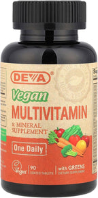 DEVA Tiny Tablets Multivitamínico Vegano para Hombres y Mujeres con Hierro, 90 Comprimidos