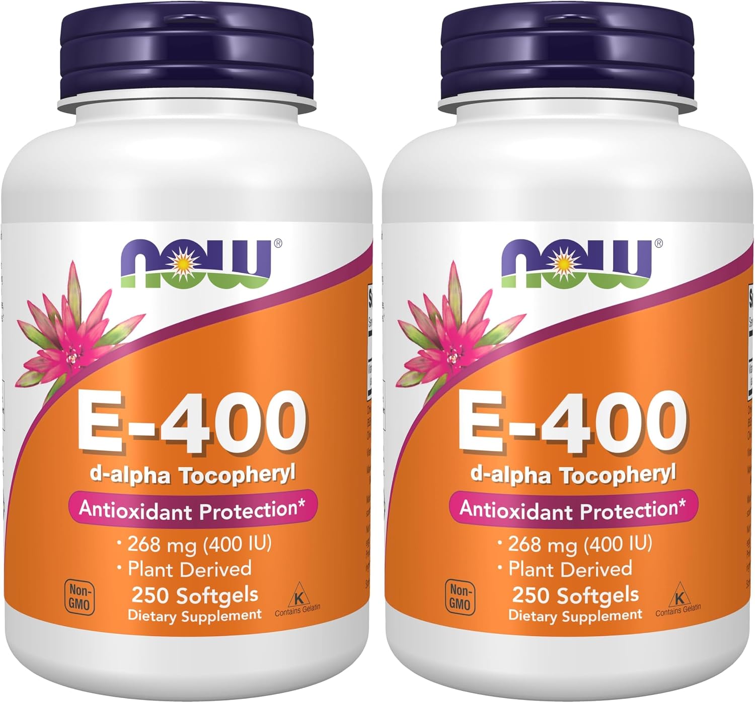 Vitamina E 400 UI con D-Alfa Tocoferol Natural - 250 Perlas Blandas