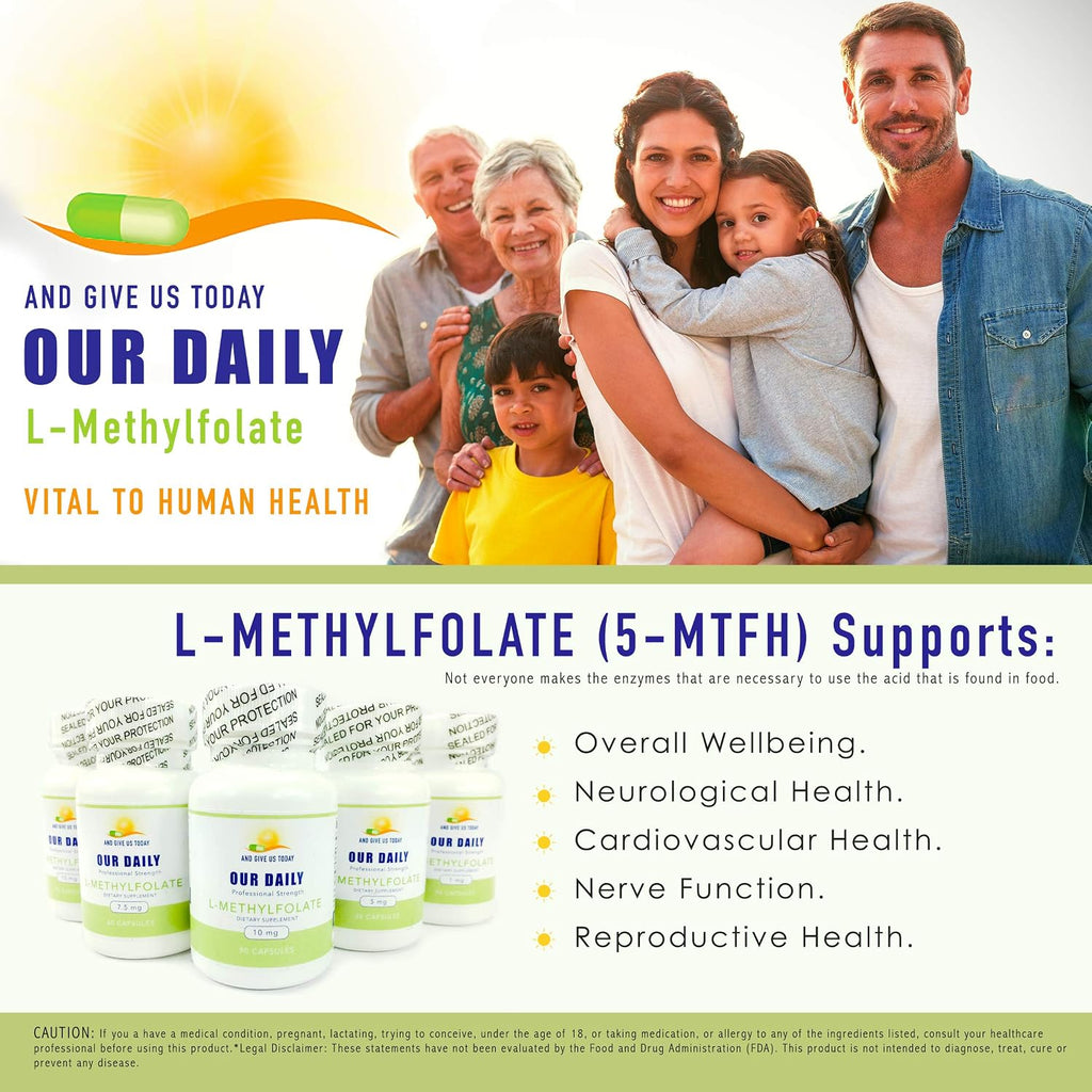 Our Daily Vites L-Metilfolato 10 mg (10000 mcg) - 5-MTHF Folato Activo