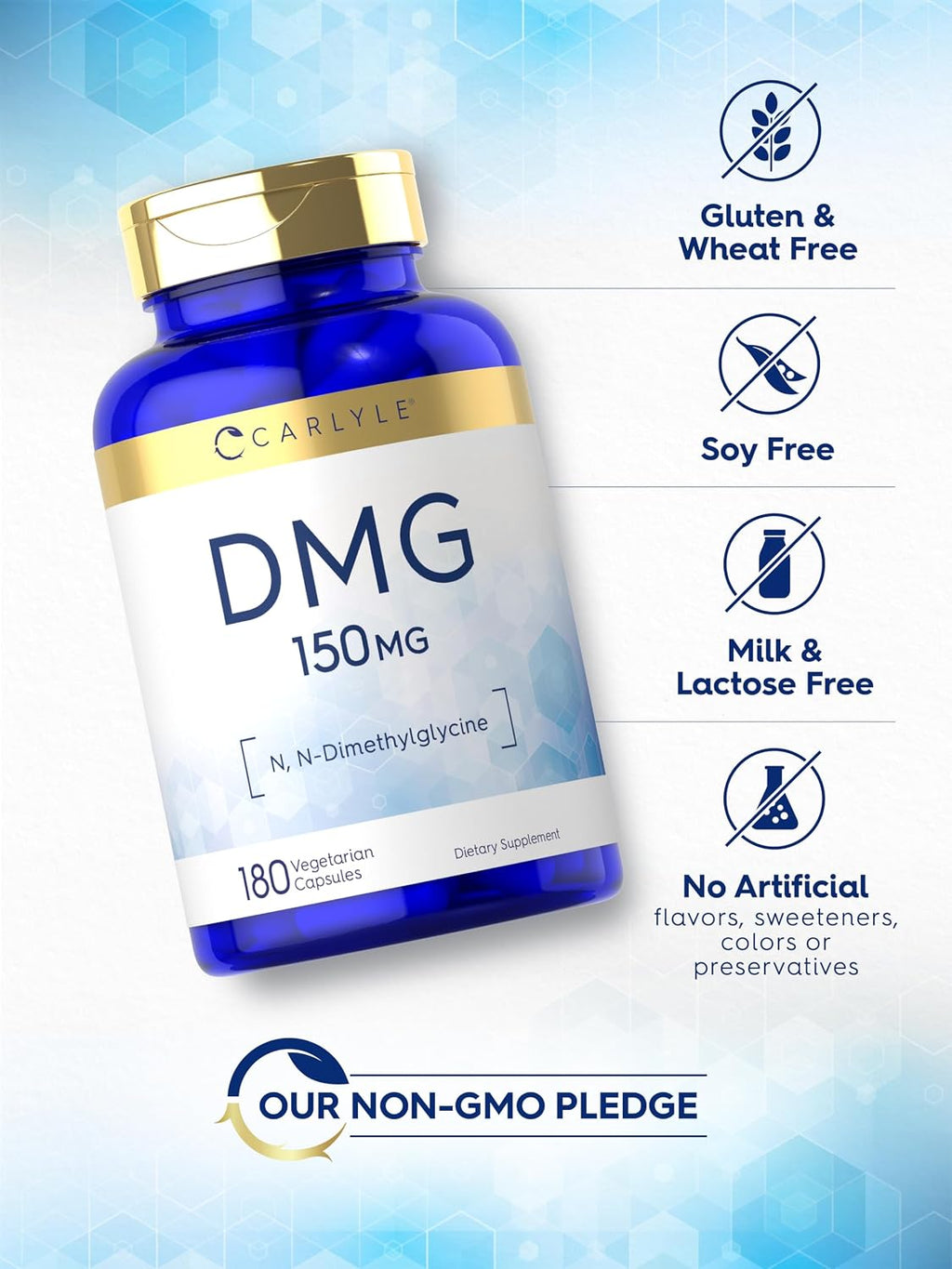 Carlyle DMG N-Dimetilglicina 150 mg | 180 Cápsulas