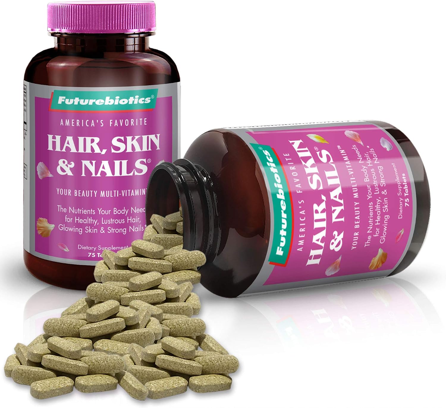 Futurebiotics Hair, Skin, & Nails Beauty Multivitamin, 75 Comprimidos