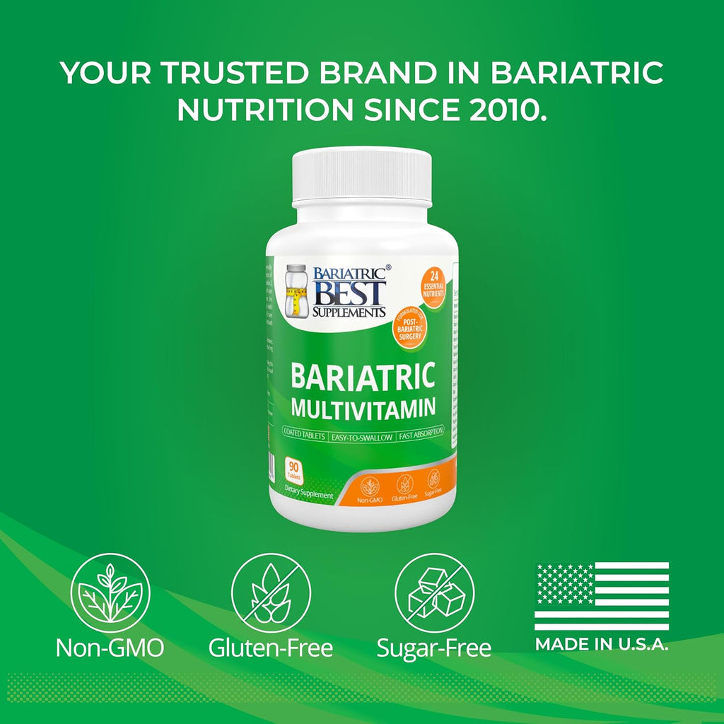 Multivitamínico Bariátrico con Hierro - 24 Nutrientes Esenciales para Después de Cirugía Bariátrica - 90 Comprimidos
