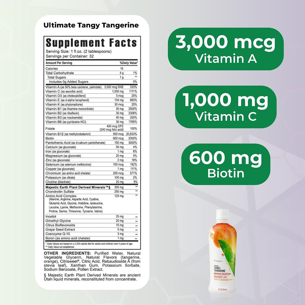 Youngevity Essential 90 Pak - Multivitaminas líquidas completas + ácidos grasos esenciales - 30 porciones