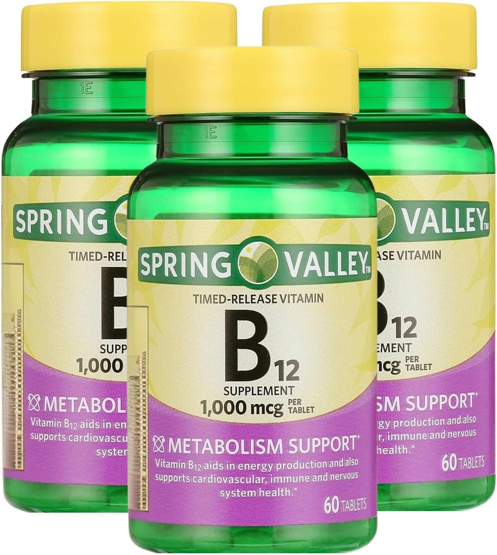 Vitamina B12 1000 mcg Liberación Prolongada – 60 Comprimidos para Hombres y Mujeres