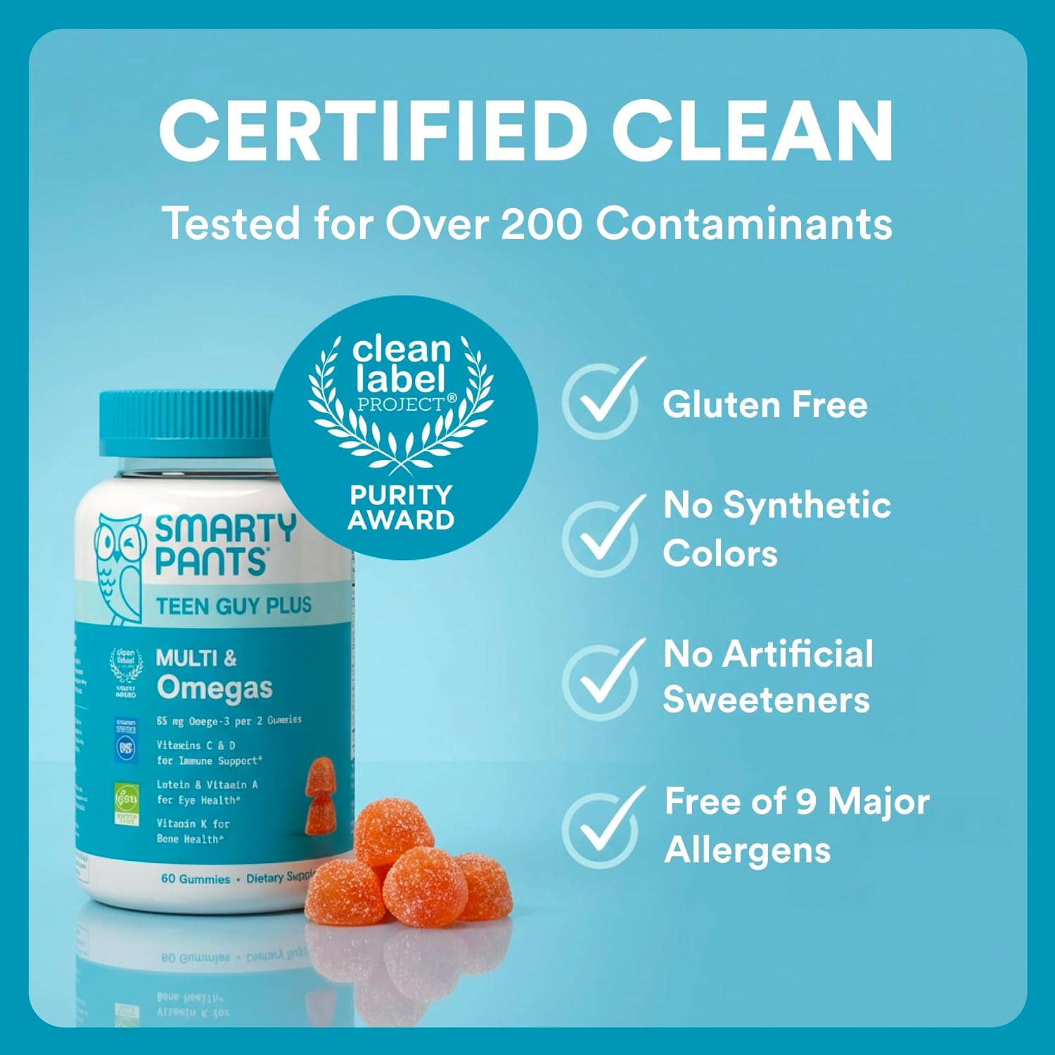SmartyPants Teen Guy Plus Multi & Omegas Gominolas Multivitamínicas, 60 uds