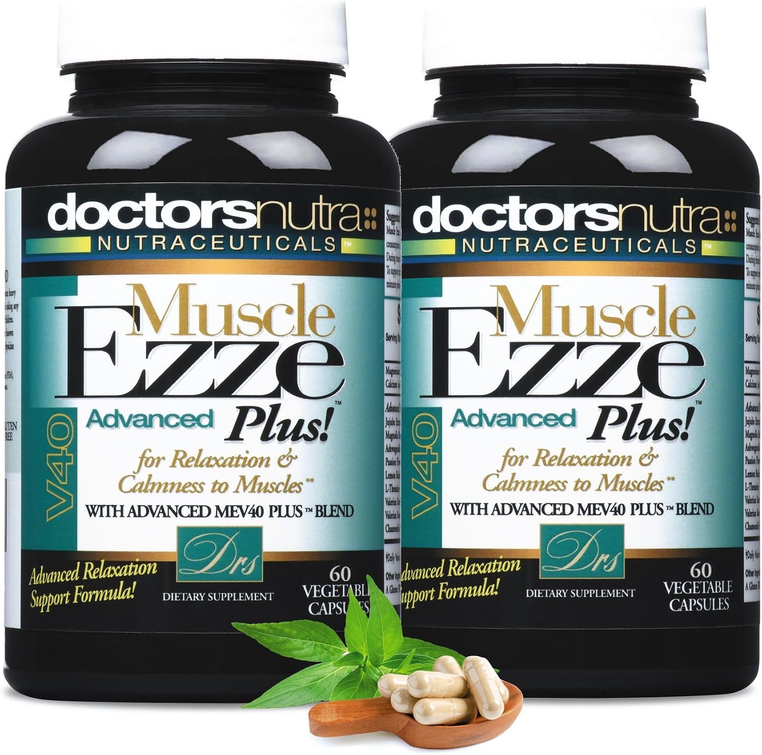 Doctors Nutra Nutraceuticals Muscle Ezze Plus - Natural Daytime or Nighttime Relaxant - Gluten Free - 60 Vegetable Capsules