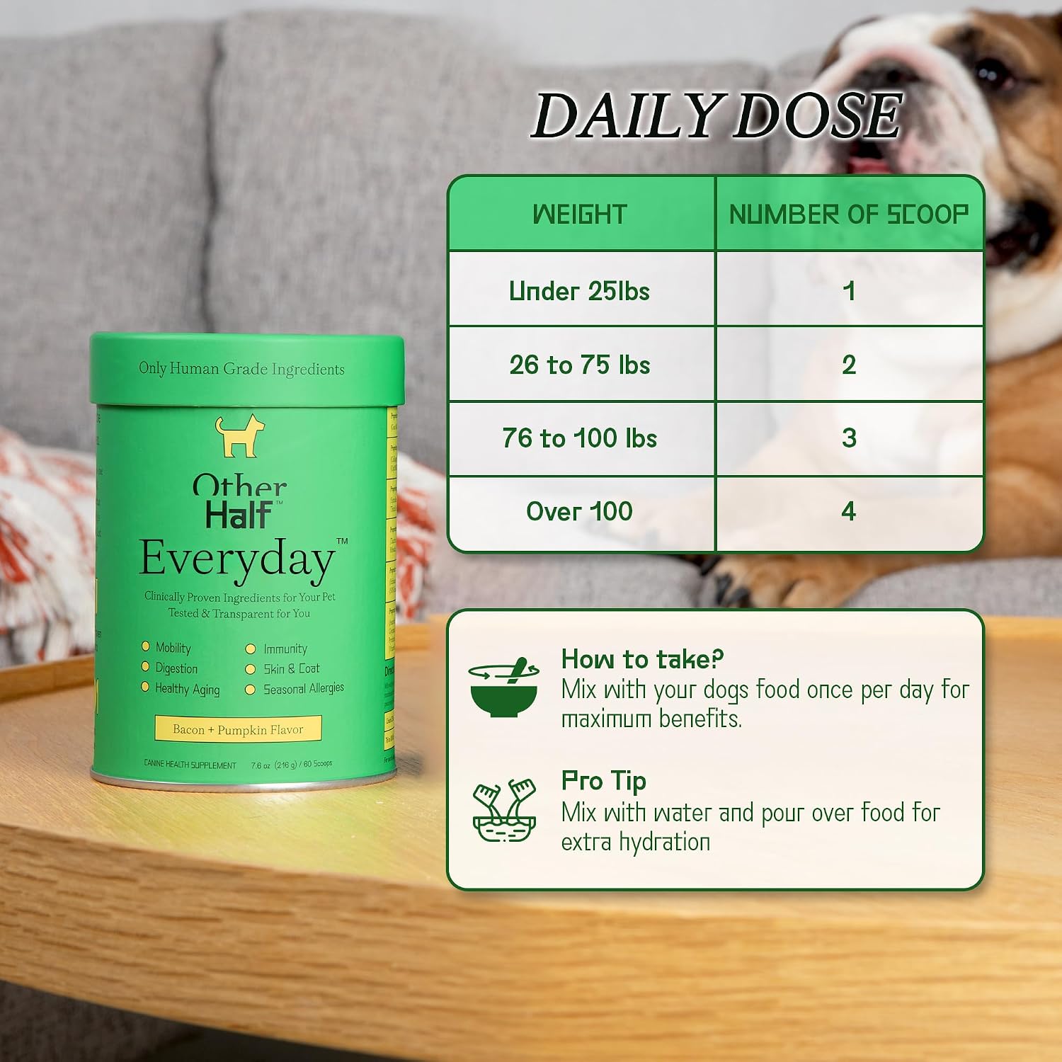 Other Half Everyday - Multivitamínico en polvo para perros