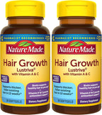 Nature Made Cápsulas Blandas para el Crecimiento del Cabello con Lustriva + Biotina, Vitamina C y A