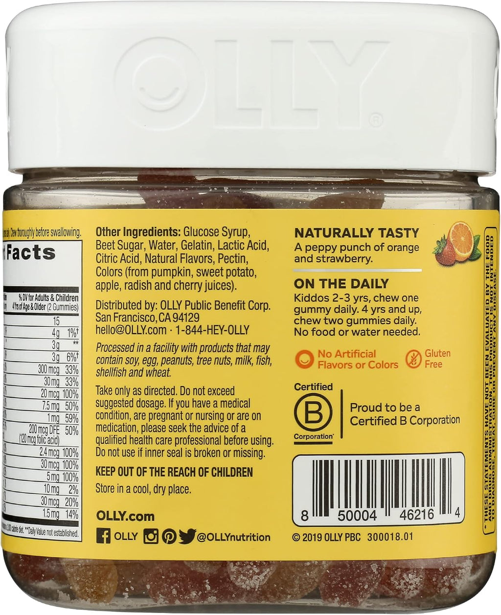 OLLY Multivitamínico Infantil en Gominolas, Sabor Fruta Ácida, 70 Unidades