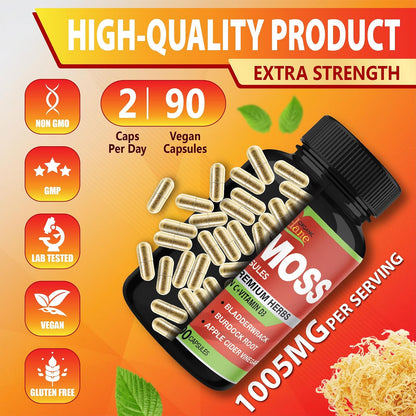 Organic Cadane Irish Sea Moss Extract – Vitamina D: Ayuda al mantenimiento de los huesos en condiciones normales y – Image 8